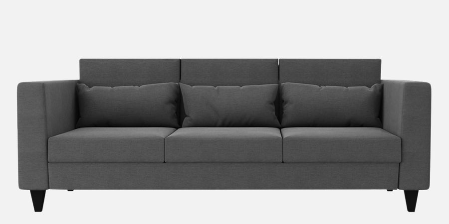 Nipul Fabric 3 Seater Sofa In Charcoal Grey Colour - Febonic Living