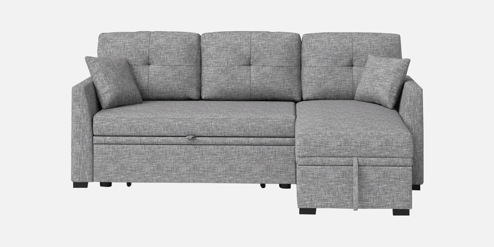 Jody Fabric 3 Seater Pull Out Sofa Cum Bed In Lit Grey Colour