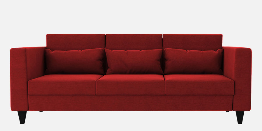 Nipul Fabric 3 Seater Sofa In Blood Maroon Colour - Febonic Living