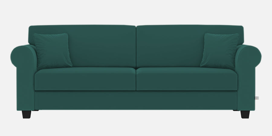 Numonk Velvet 3 Seater Sofa In Pine Green Colour - Febonic Living