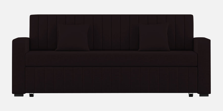 Calra Fabric 3 Seater Pull Out Sofa Cum Bed In Cara Brown Colour With Storage - Febonic Living
