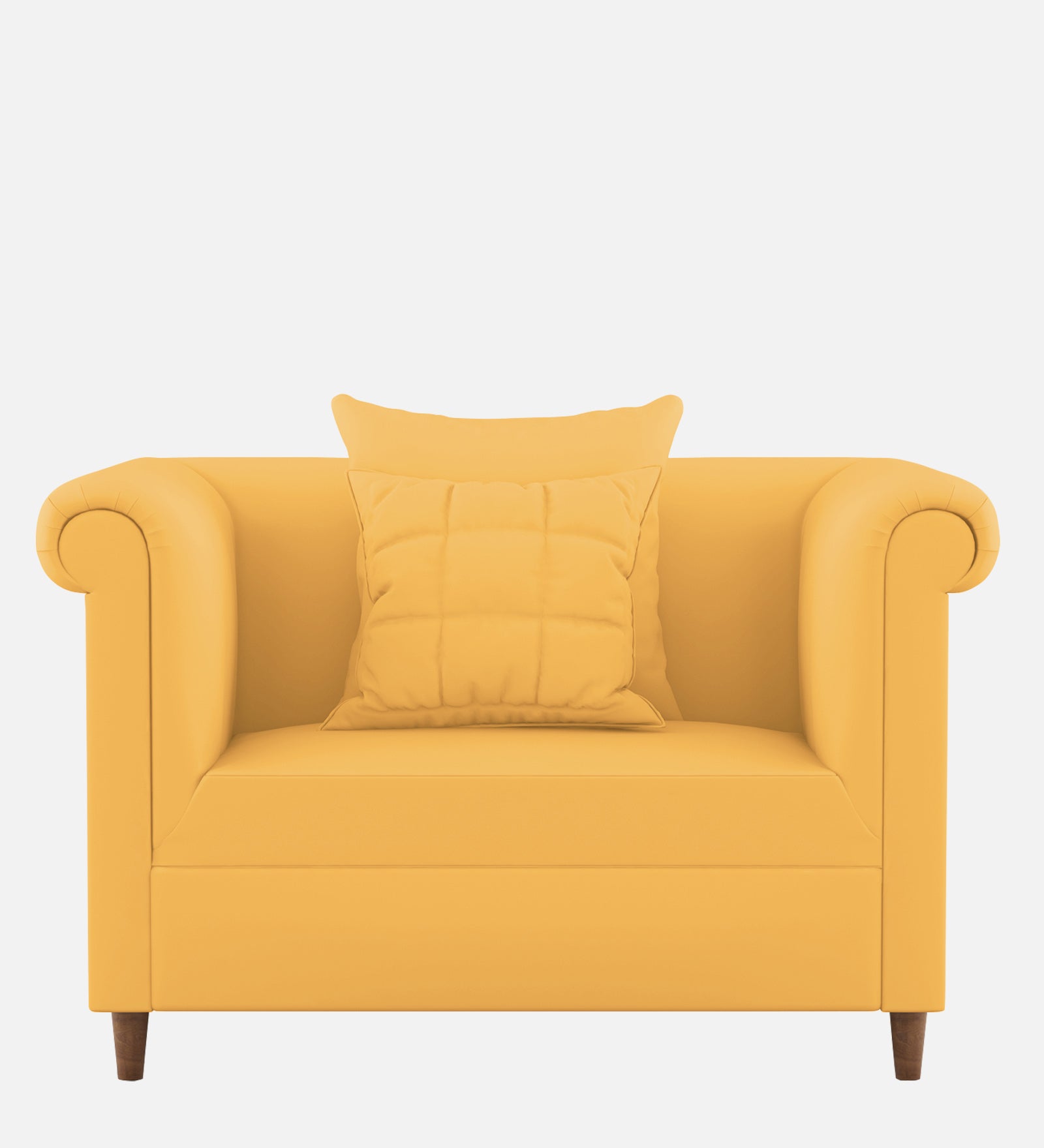 Rubi Velvet 1 Seater Sofa in Turmeric yellow Colour