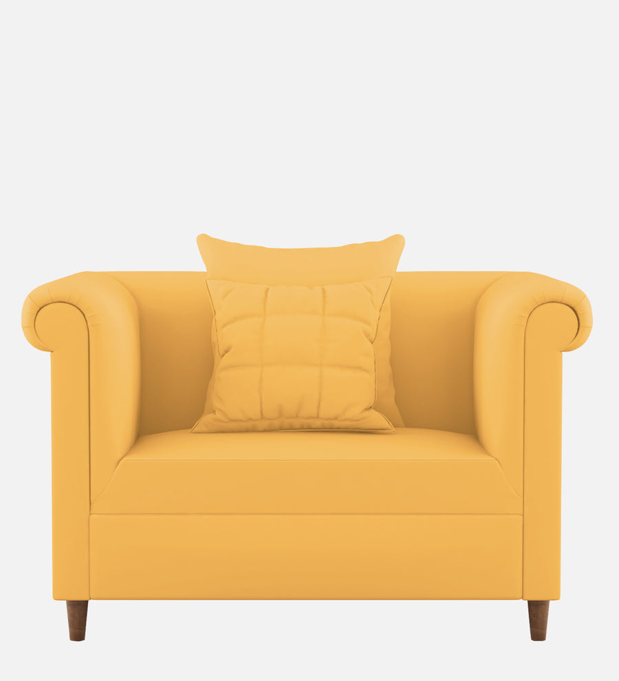 Rubi Velvet 1 Seater Sofa In Turmeric Yellow Colour - Febonic Living