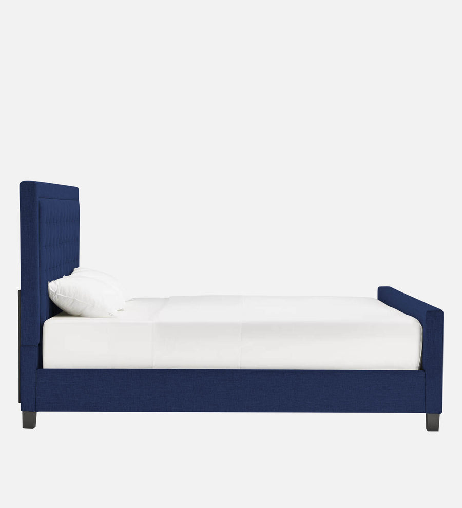 Kaster Fabric Upholstered Queen Size Bed In Royal Blue Colour - Febonic Living