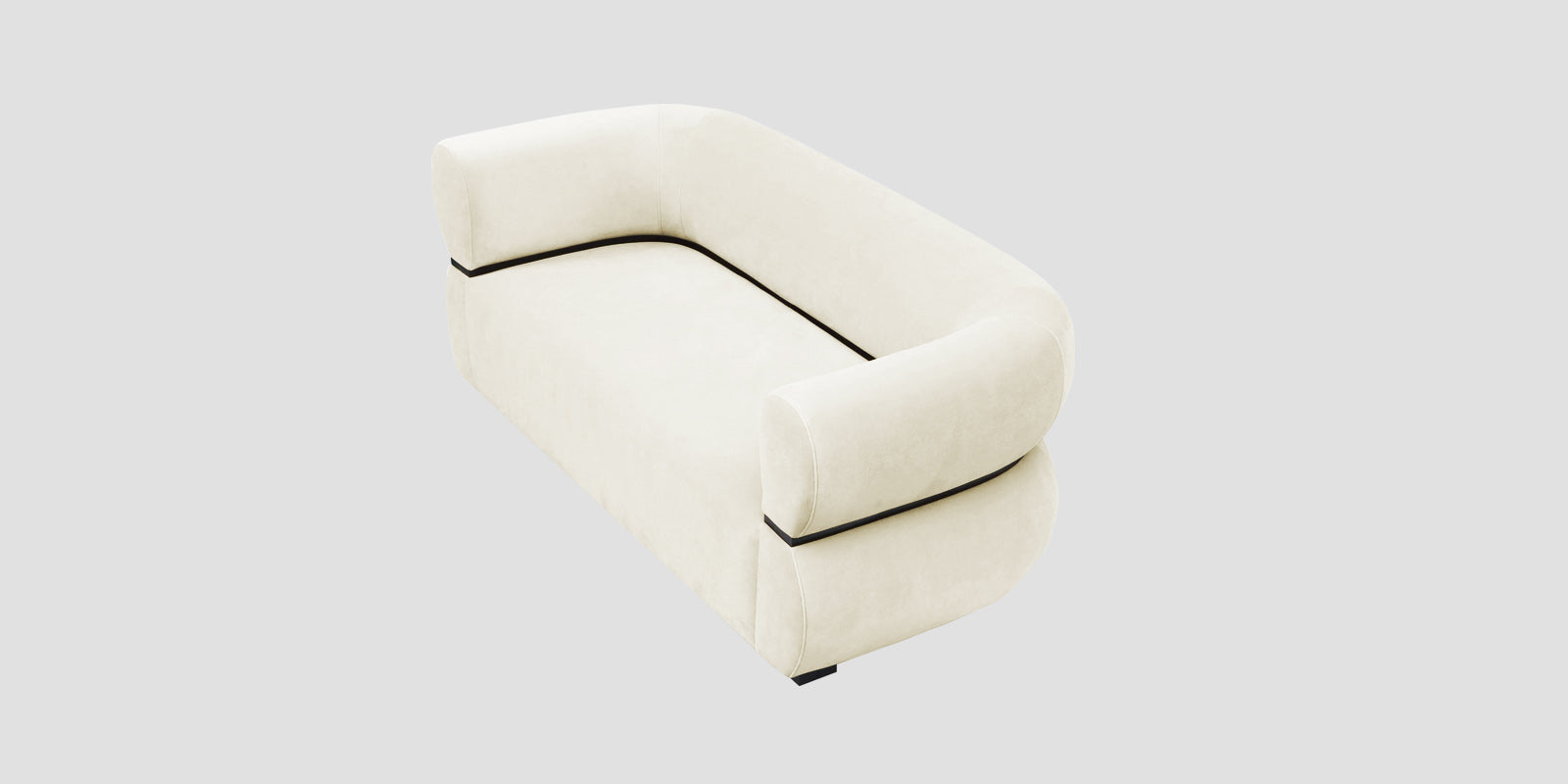 Kula Velvet 2 Seater Sofa In Warm white Colour