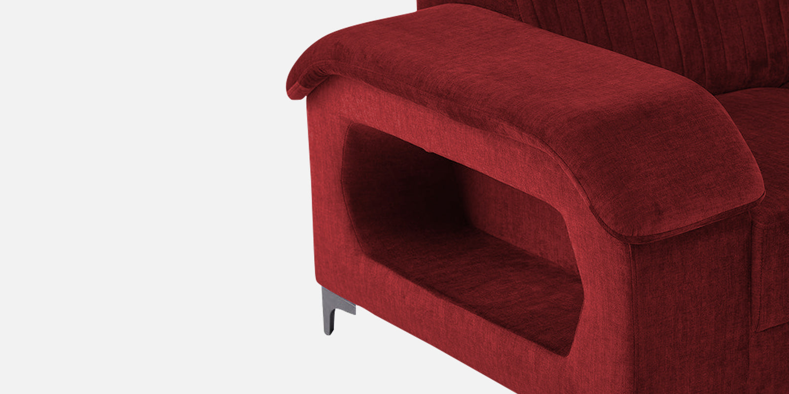 Draco Fabric Corner Sofa in Corel Red Colour