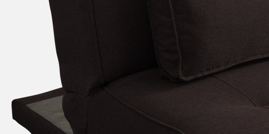 Jerry Fabric 3 Seater Convertible Sofa Cum Bed In Dark Brown Colour - Febonic Living
