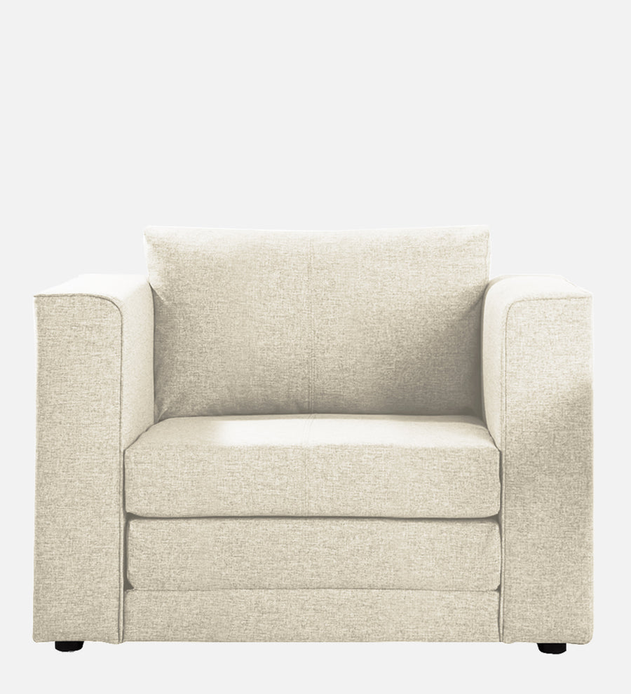 Kenia Fabric 1 Seater Foldable Sofa Cum Bed In Ivory Cream Colour - Febonic Living