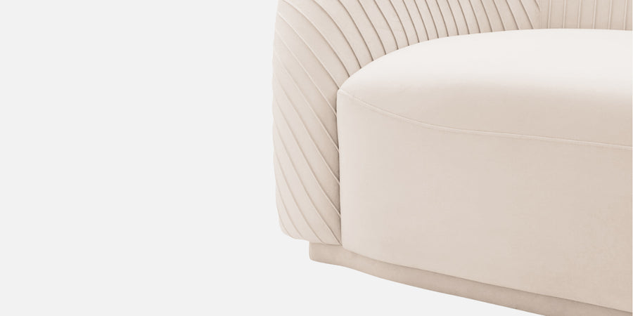 Yara Velvet Fabric 3 Seater Sofa In Camel Beige Colour - Febonic Living