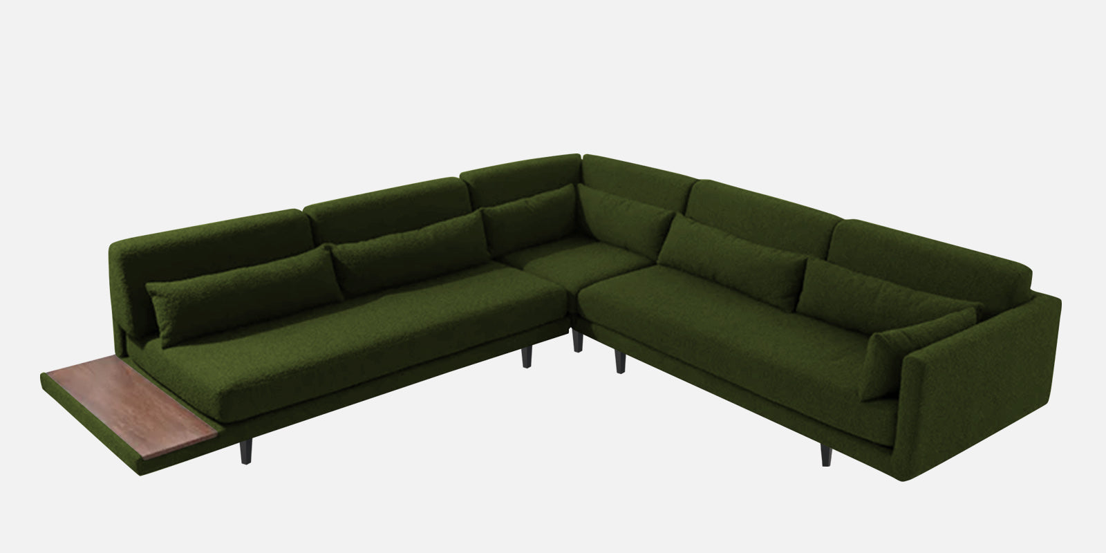 Malta Fabric 6 Seater RHS Sectional Sofa In Olive Green Colour