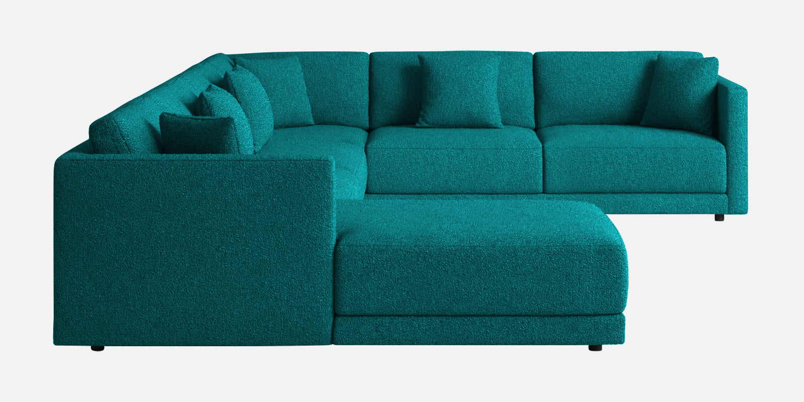 Carlin Fabric RHS 8 Seater Sectional Sofa In Sea Green Colour