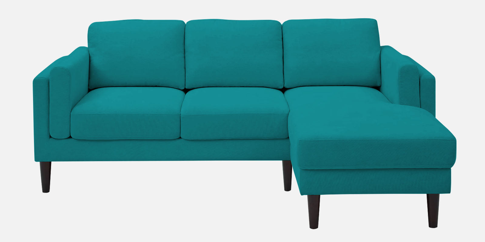 Creata Fabric LHS Sectional Sofa (2+Lounger) in Sea Green Colour by Febonic