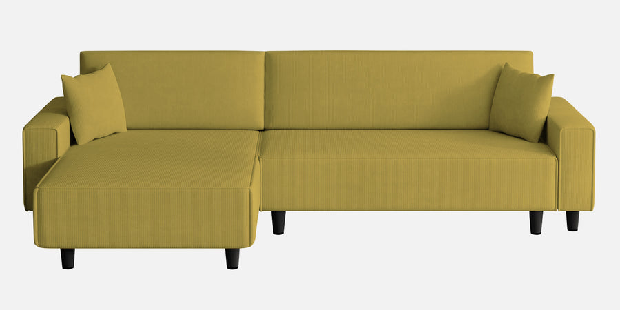 Peach Fabric Rhs 6 Seater Sofa Cum Bed With Storage In Parrot Green Colour - Febonic Living
