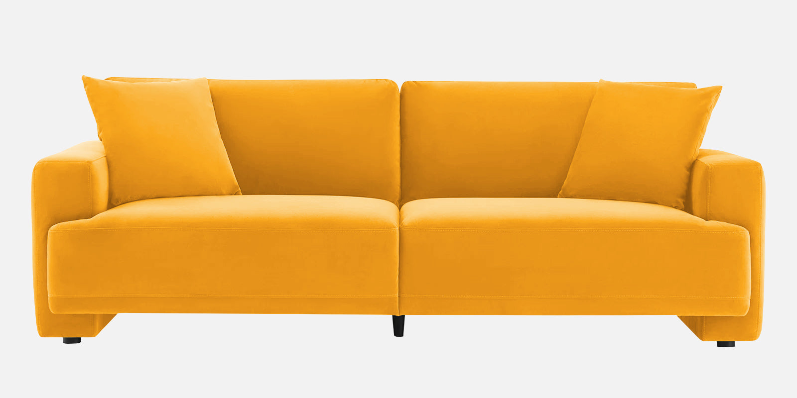 Kosta Velvet 3 Seater Sofa in Safforn Yellow Colour