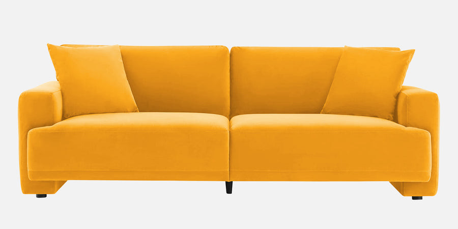 Kosta Velvet 3 Seater Sofa In Safforn Yellow Colour - Febonic Living
