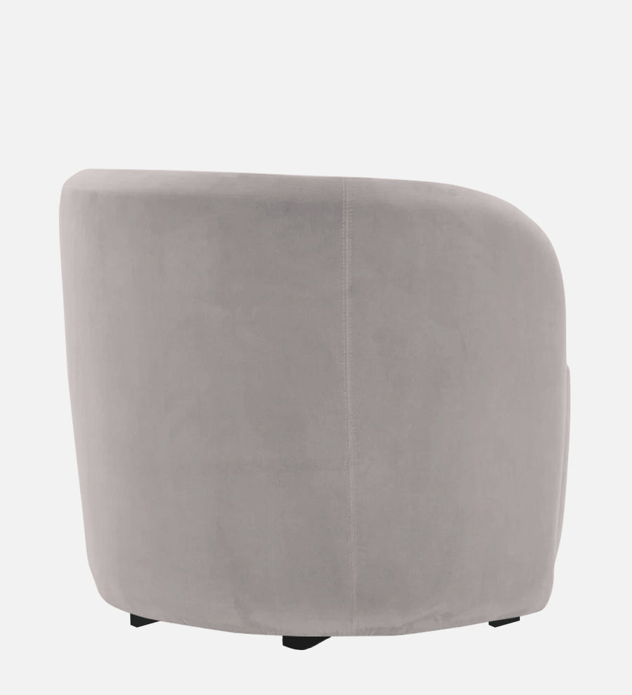 Lucky Velvet Lounge Chair In Pearl Grey Colour - Febonic Living