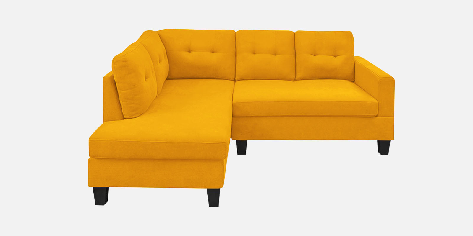 Thomas Fabric RHS Sectional Sofa (2+Lounger) in Bold Yellow Colour