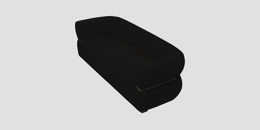 Kula Velvet 3 Seater Sofa In Adam Black Colour - Febonic Living
