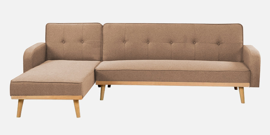 Zuno Fabric Rhs Convertible Sofa Cum Bed In Cosmic Beige Colour - Febonic Living