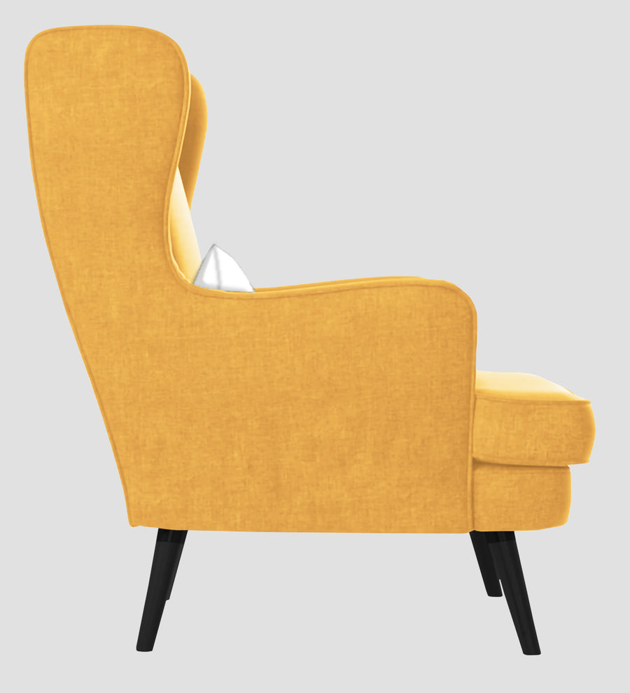 Niya Velvet Wing Chair In Turmeric Yellow Colour - Febonic Living