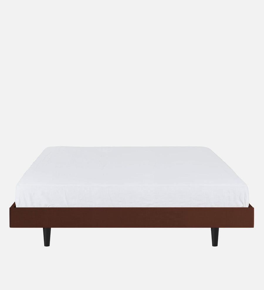 Basi Fabric Upholstered King Size Bed In Coffee Brown Colour - Febonic Living