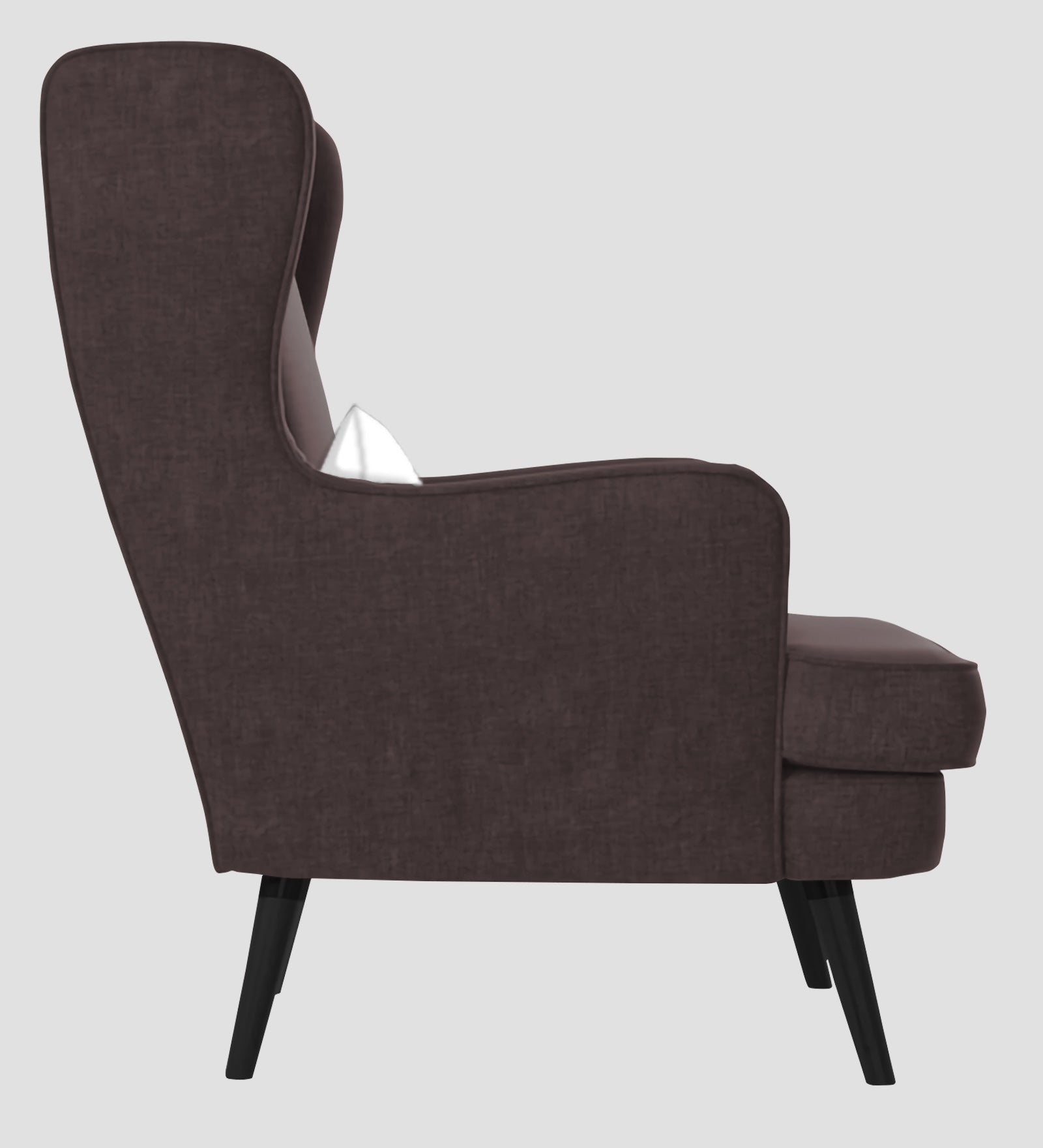 Niya Velvet 1 Seater Wing Chair in Mocha Brown Colour