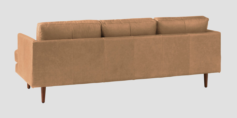 Sterio Leatherette 3 Seater Sofa In Sepia Beige Colour - Febonic Living