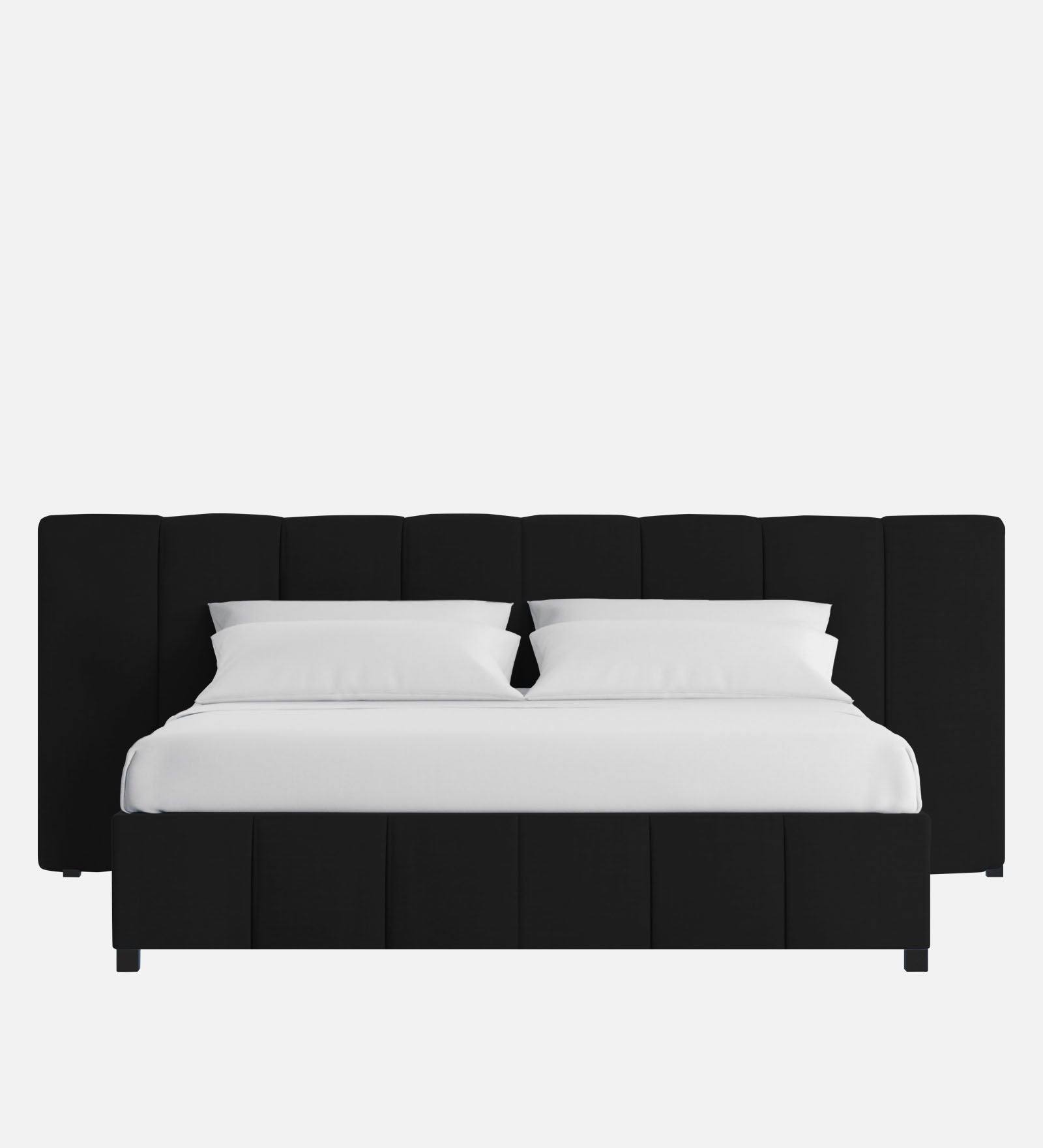 Nora Fabric King Size Bed In Zed Black Colour