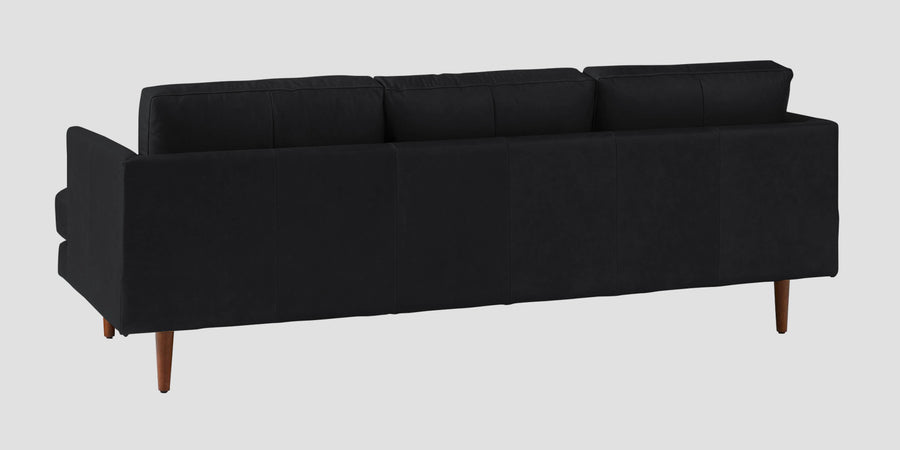Sterio Leatherette 3 Seater Sofa In Light Black Colour - Febonic Living