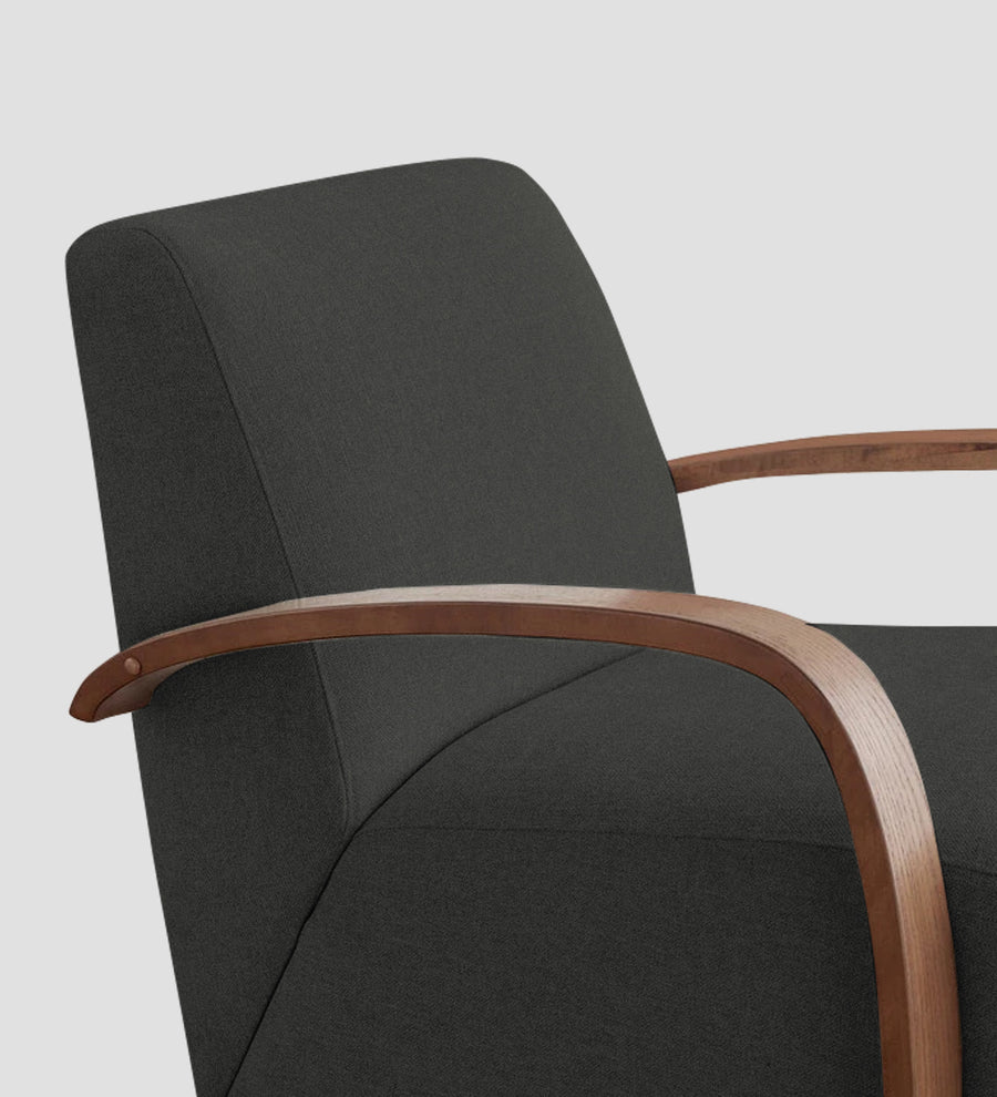 Balma Fabric Swivel Chair In Charcoal Grey Colour - Febonic Living