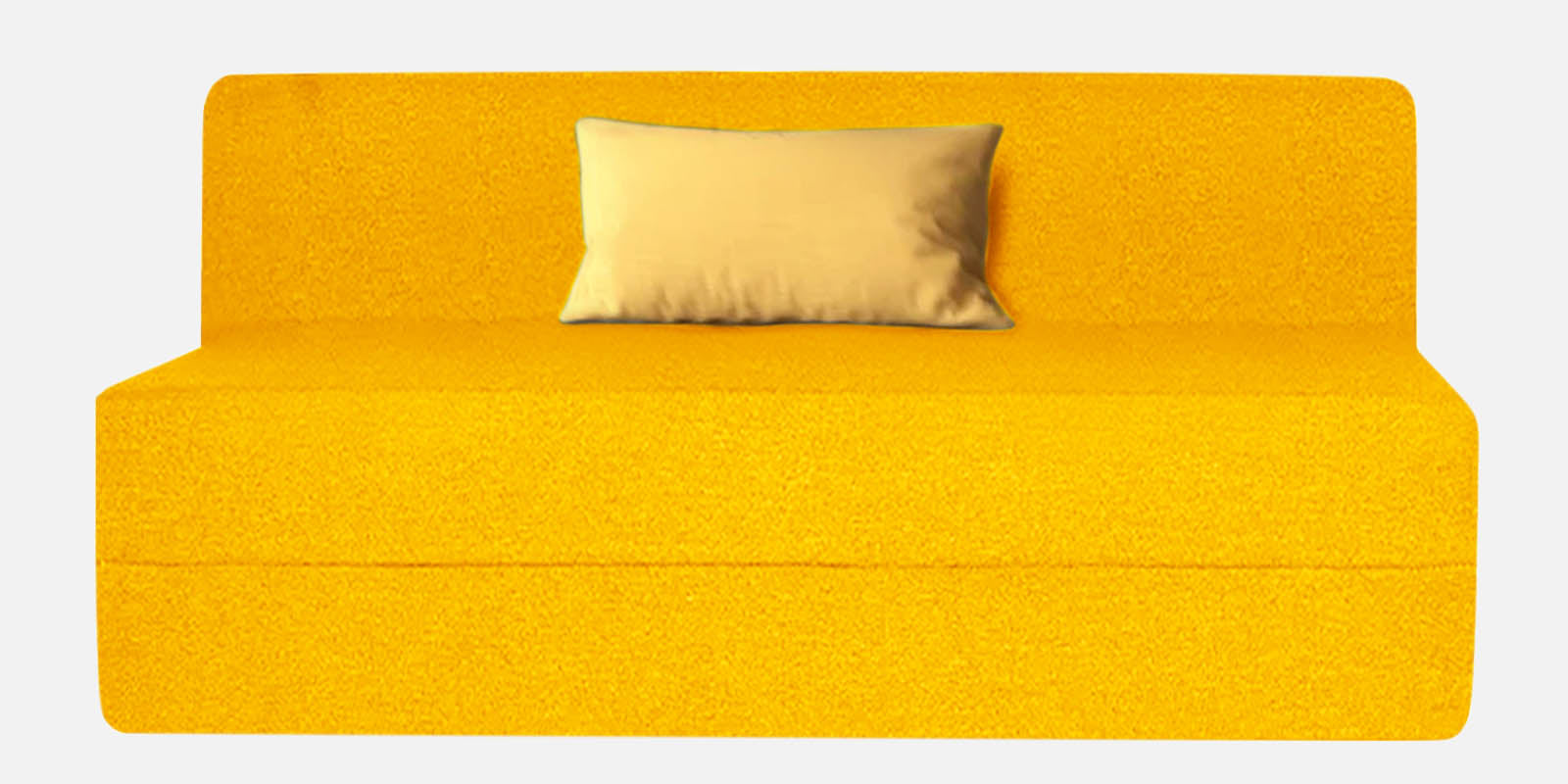 Fleepy Fabric 2 Seater Futon Sofa Cum Bed in Bold Yellow Colour