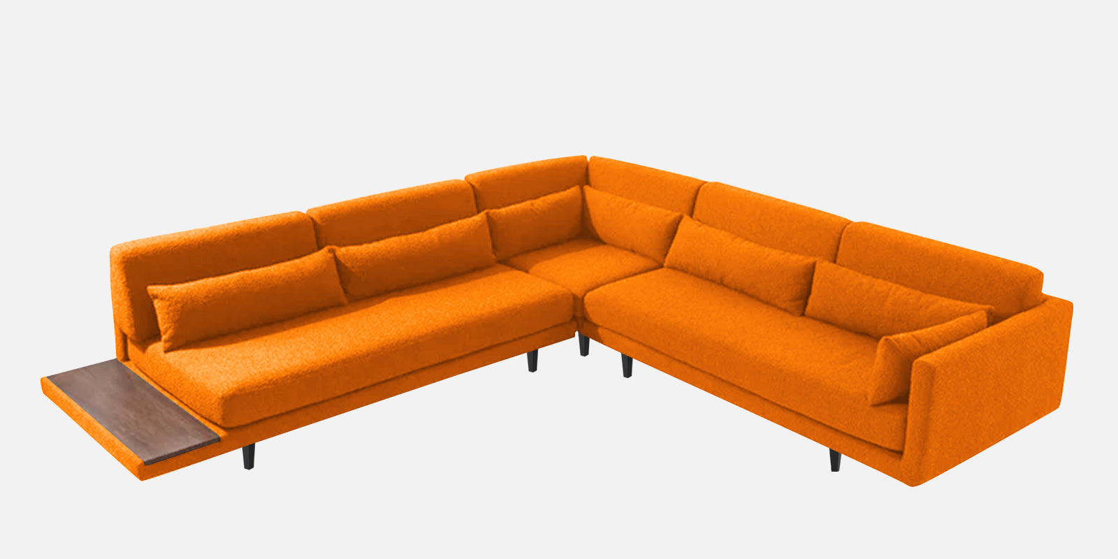 Malta Fabric 6 Seater RHS Sectional Sofa In vivid orange Colour