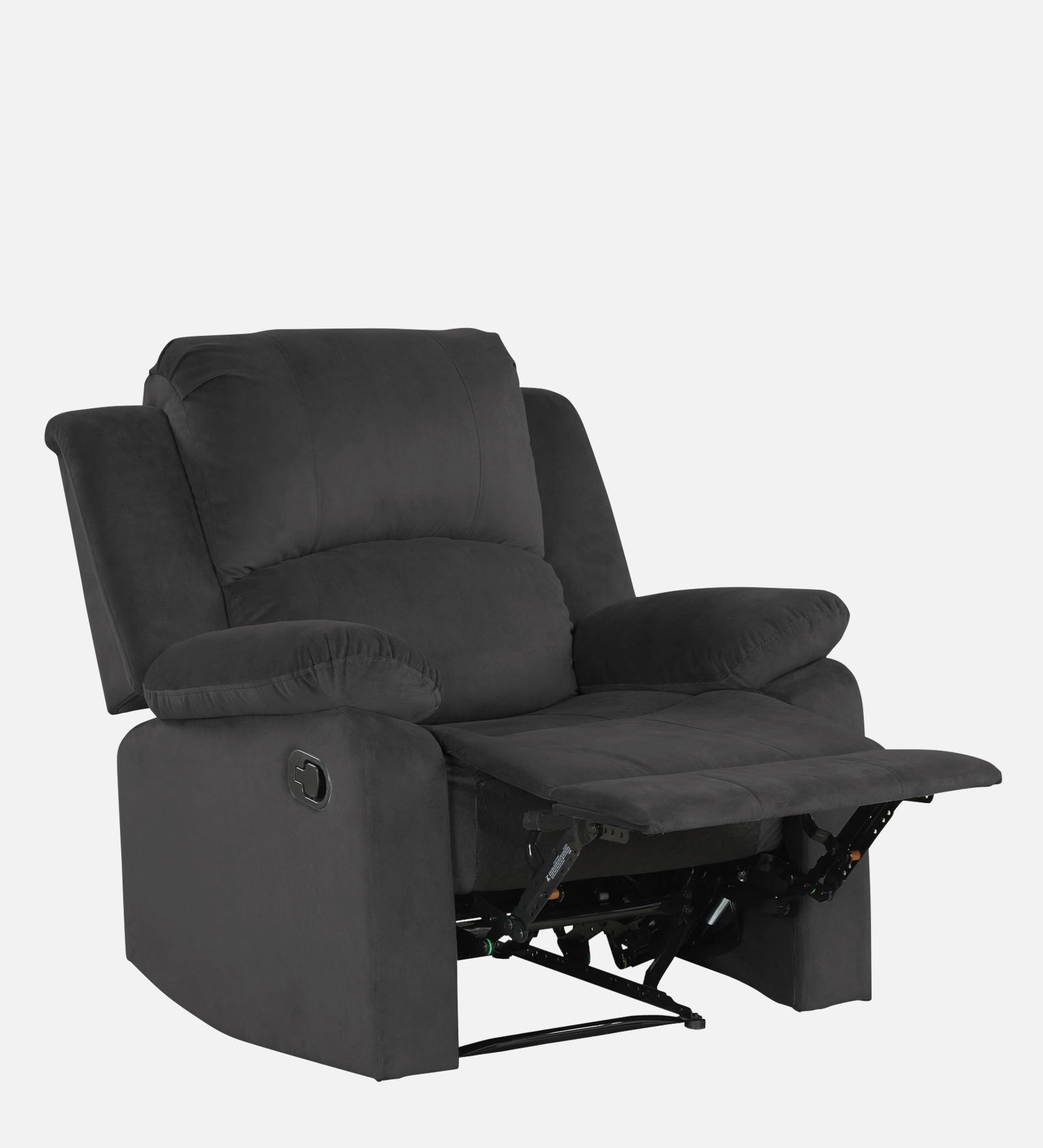 Henry Velvet Manual 1 Seater Recliner In Davy Grey Colour