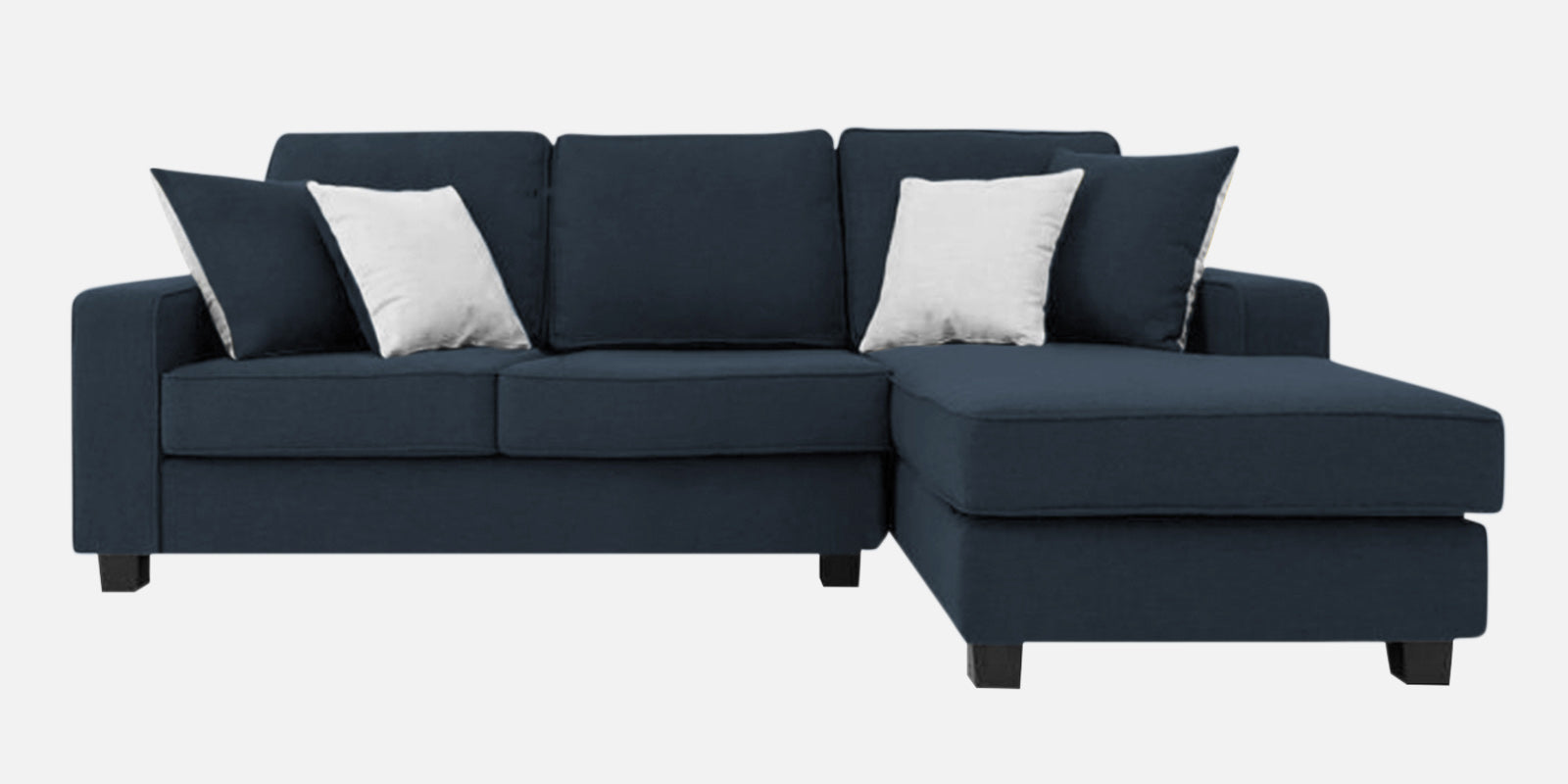 Ladybug Fabric LHS Sectional Sofa (2+Lounger) In Denim Blue Colour