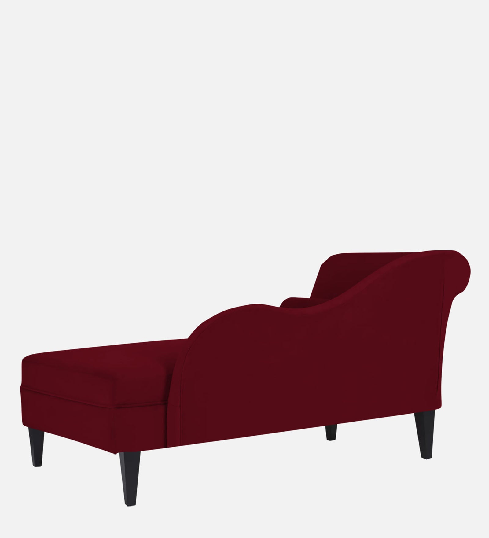 Rana Velvet LHS Chaise Lounger In Dark Maroon Colour