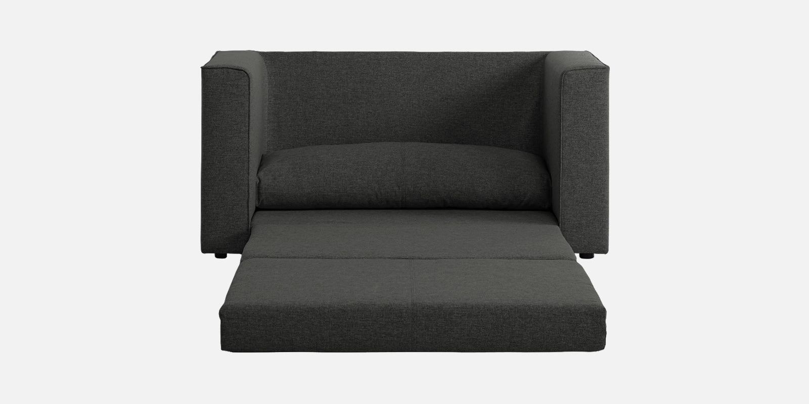 Kenia Fabric 2 Seater Convertible Sofa Cum Bed in Charcoal Grey Colour