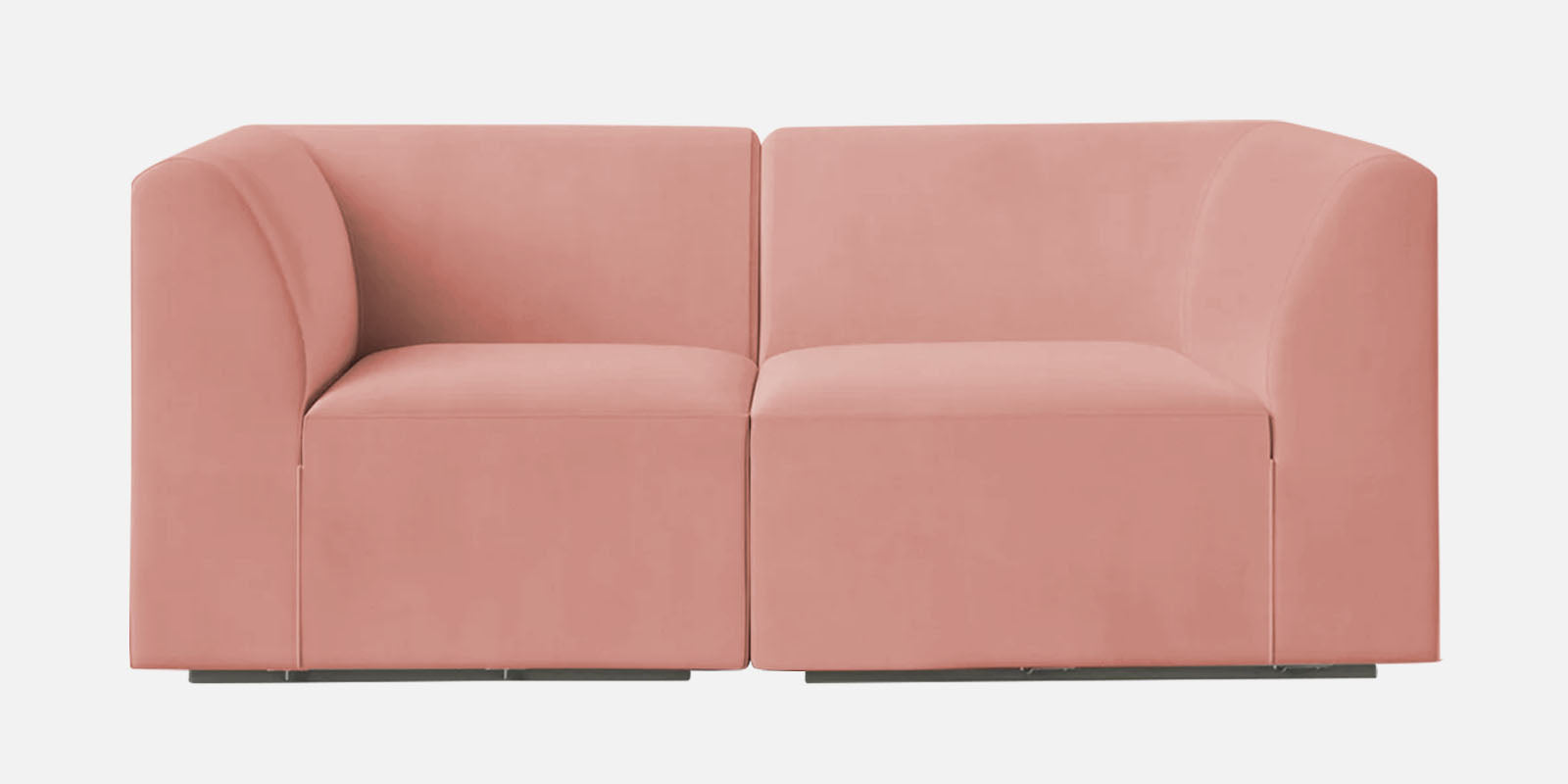 Bufa Velvet 2 Seater Sofa in Blush Pink Colour With Storage