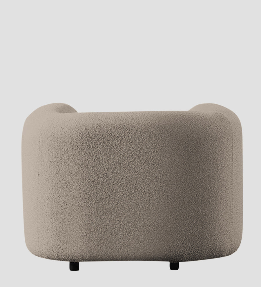 Corny Boucle Fabric 1 Seater Sofa In Macy Grey Colour - Febonic Living