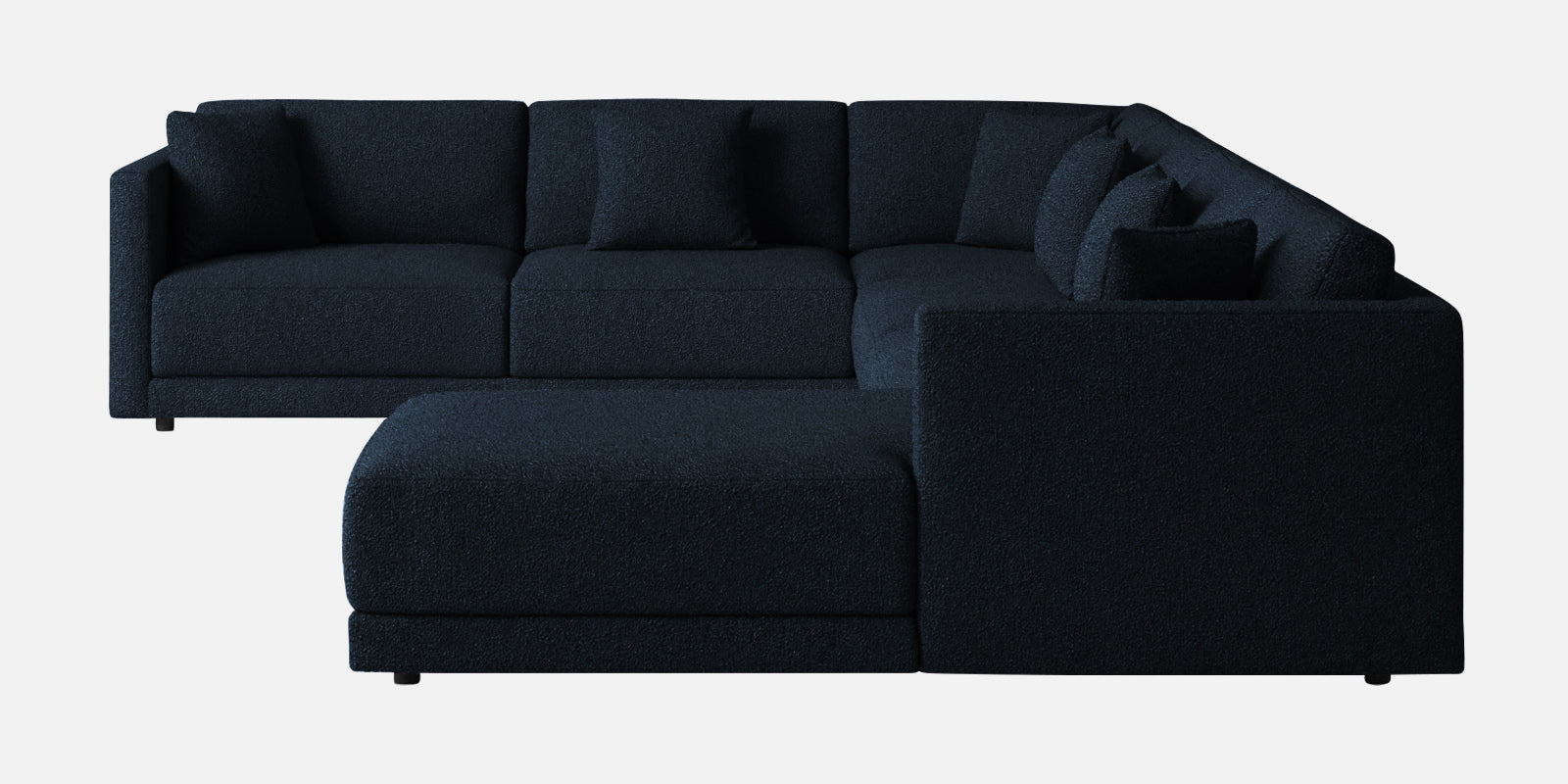 Carlin Fabric LHS 8 Seater Sectional Sofa In Denim Blue Colour