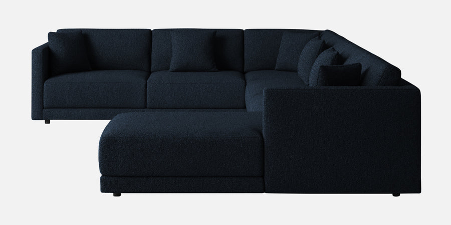 Carlin Fabric Lhs 8 Seater Sectional Sofa In Denim Blue Colour - Febonic Living
