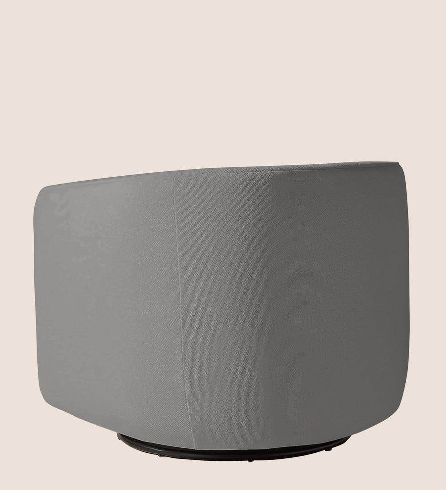 Ria Fabric Swivel Chair In Silver Grey Colour - Febonic Living