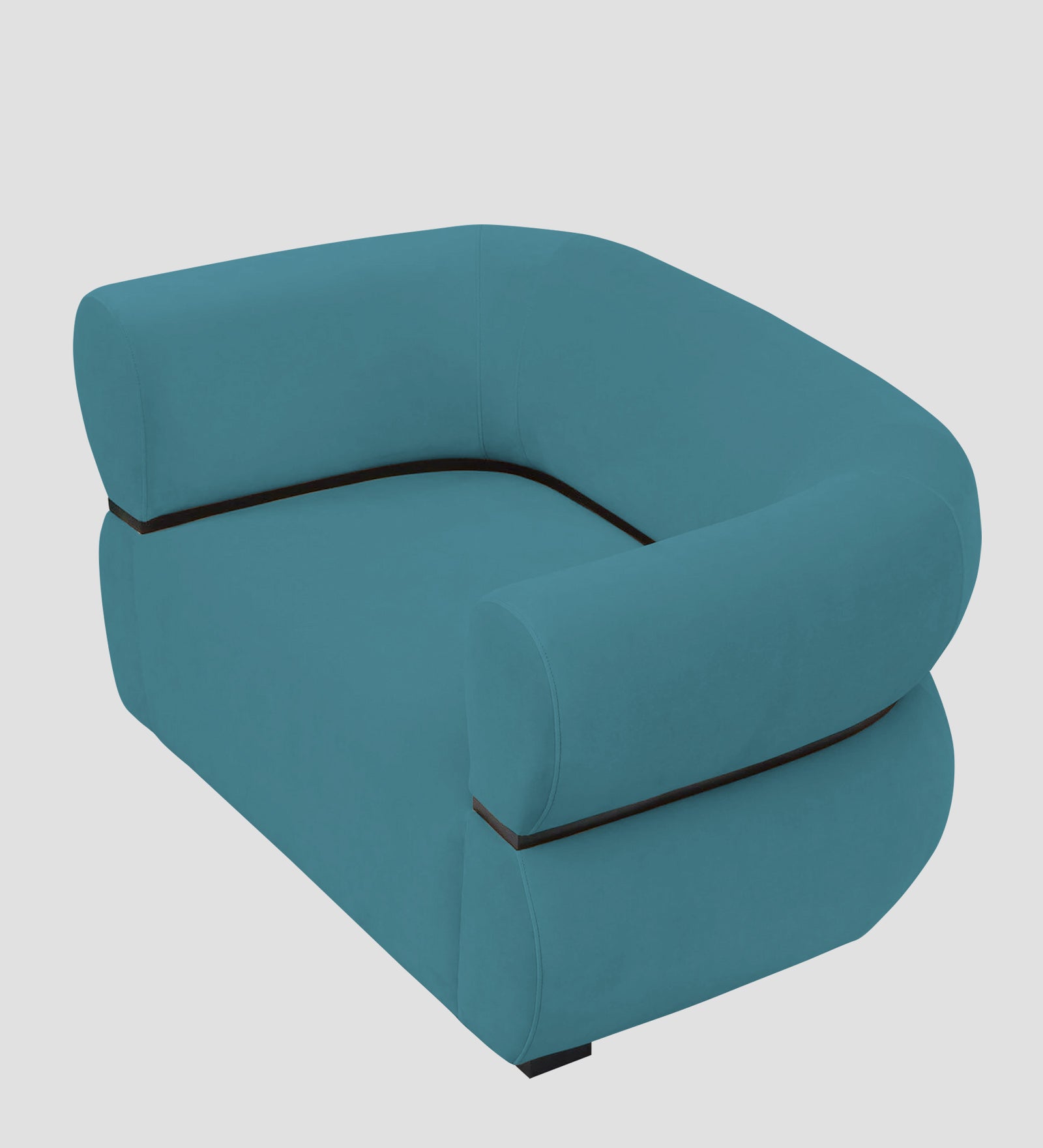 Kula Velvet 1 Seater Sofa In Aqua Blue Colour