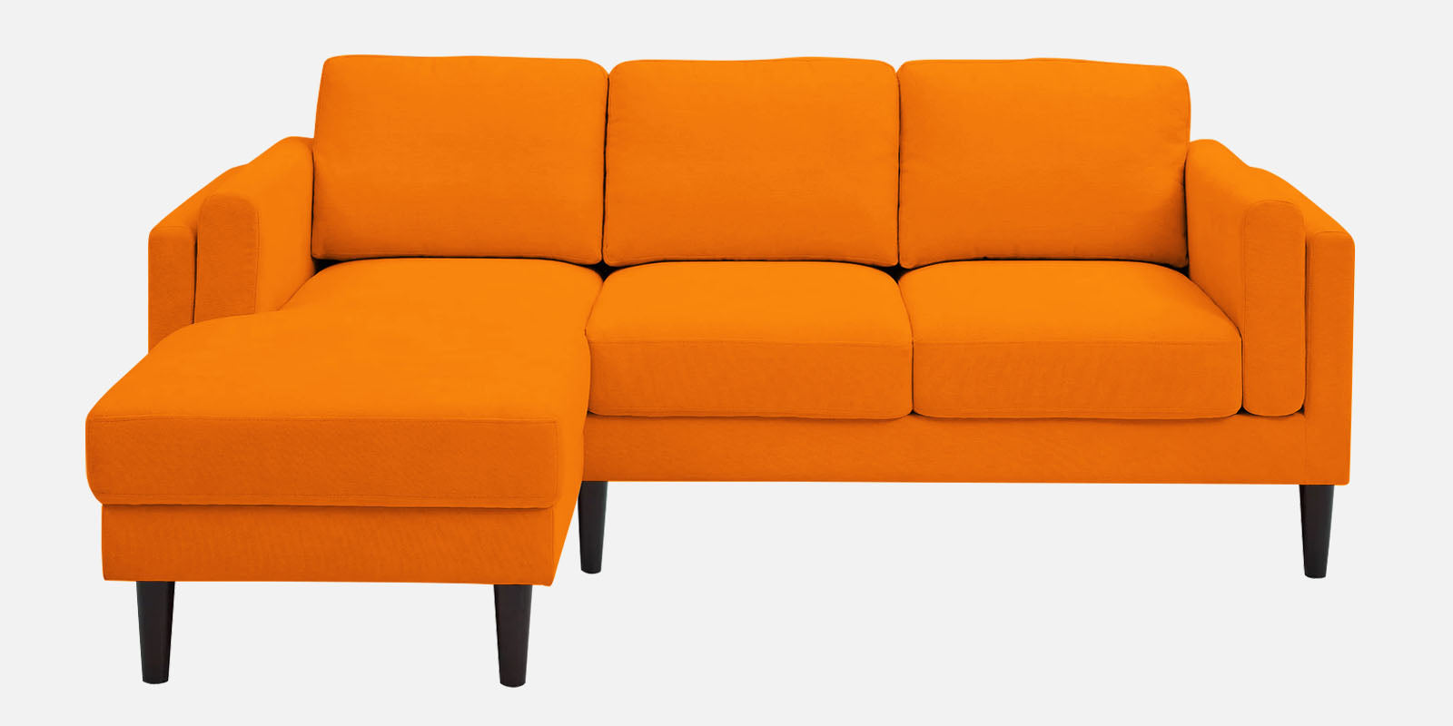 Creata Fabric RHS Sectional Sofa (2+Lounger) in Vivid Orange Colour by Febonic