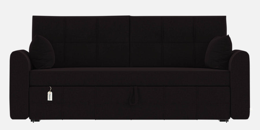 Ines Fabric 3 Seater Pull Out Sofa Cum Bed In Cara Brown Colour With Storage - Febonic Living