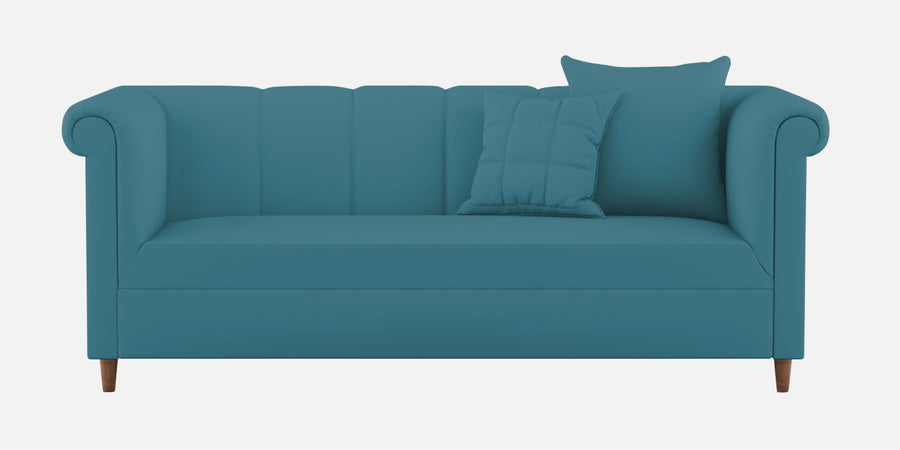 Rubi Velvet 3 Seater Sofa In Aqua Blue Colour - Febonic Living