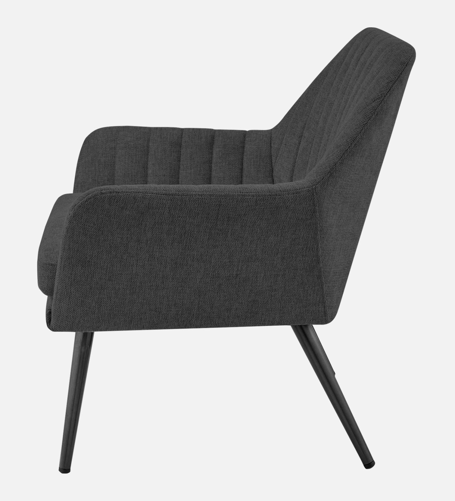 Bella Fabric Arm Chair In Charcoal Grey Colour