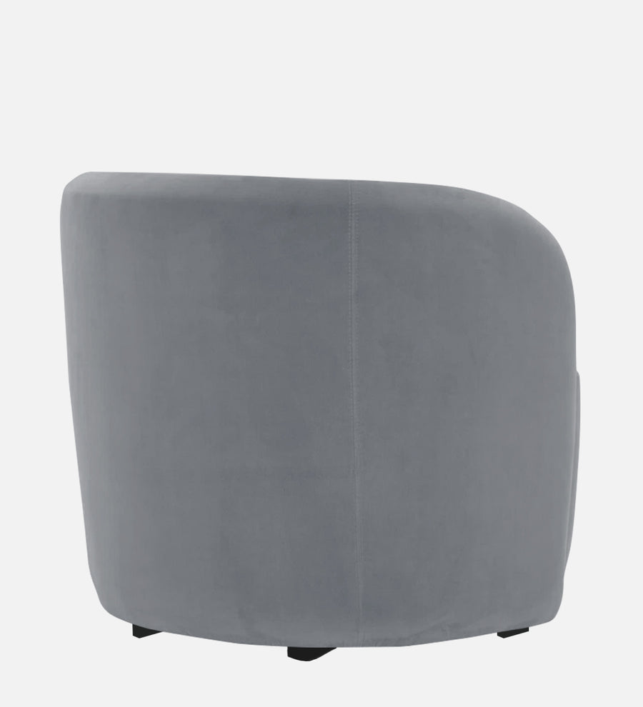 Lucky Velvet Lounge Chair In Pubble Grey Colour - Febonic Living