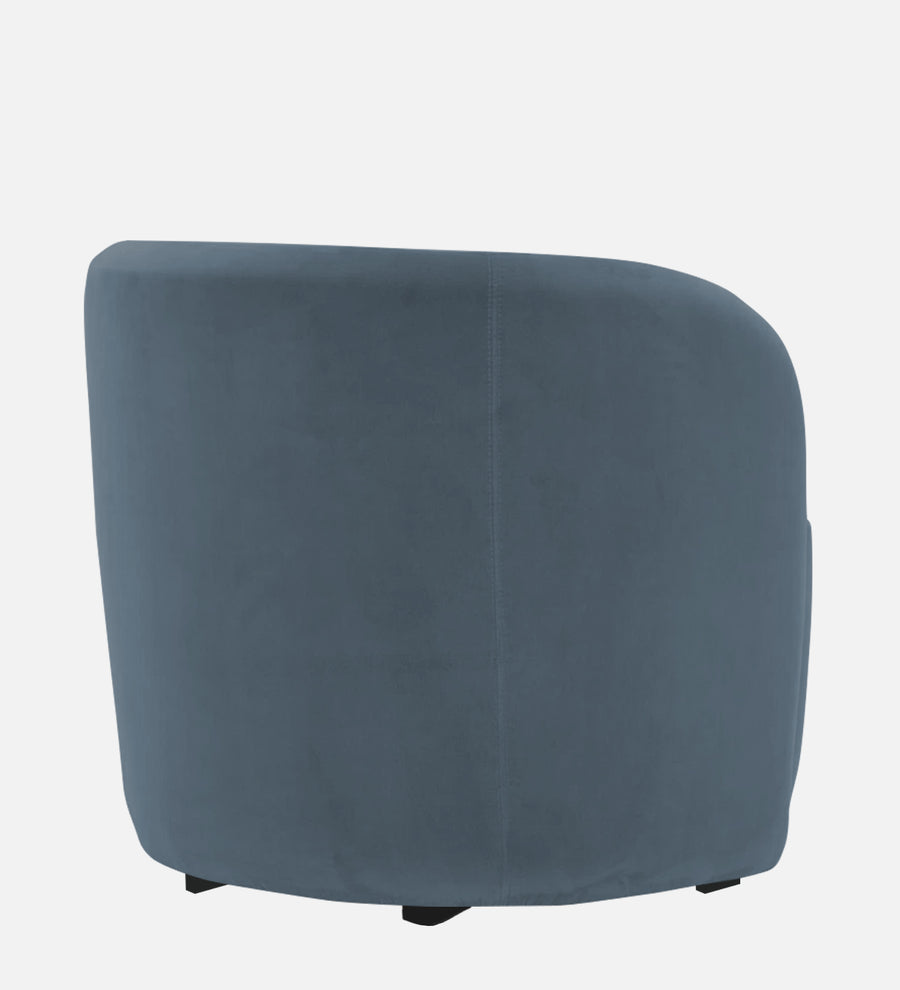 Lucky Velvet Lounge Chair In Oxford Blue Colour - Febonic Living