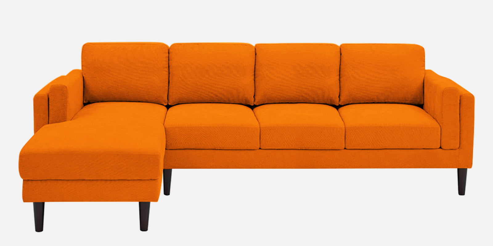 Creata Fabric RHS Sectional Sofa (3+Lounger) in Vivid Orange Colour by Febonic