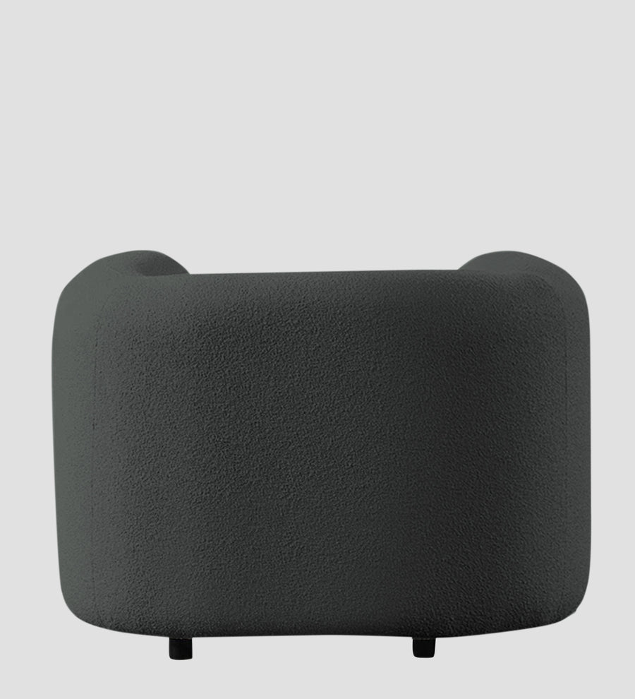 Corny Boucle Fabric 1 Seater Sofa In Shadow Grey Colour - Febonic Living